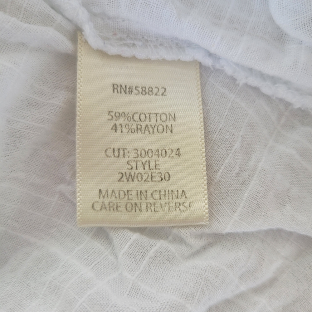 Max Studio White Kimono 1X Blue Embroidery - Picture 3 of 4